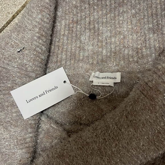 silver/ brown metallic turtle neck sweater dress never worn with tags - Picture 6 of 6